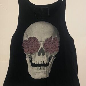 Hips and Hair Black Skull Tank Top - Medium